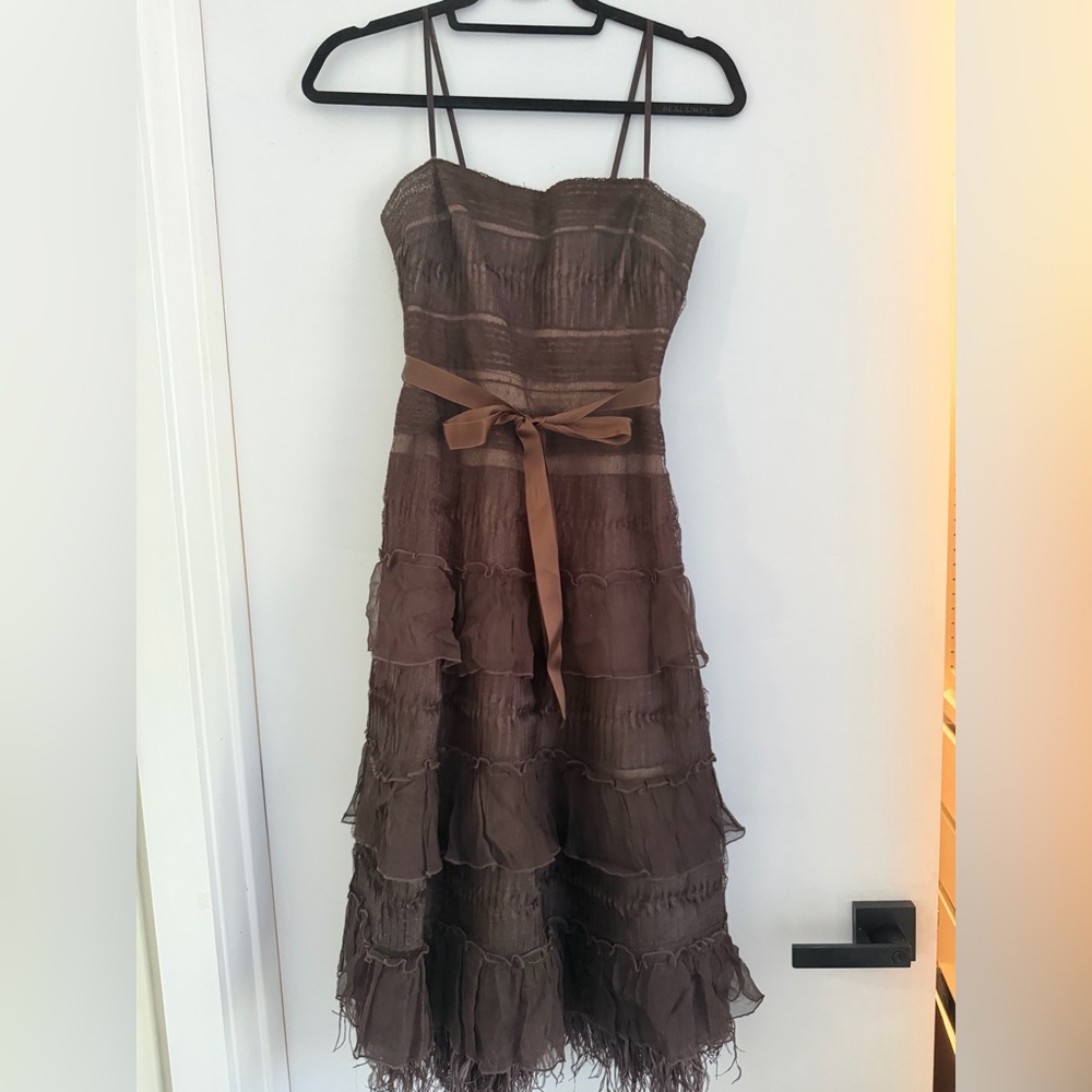 BCBGMaxAzria Chocolate Strapless Dress